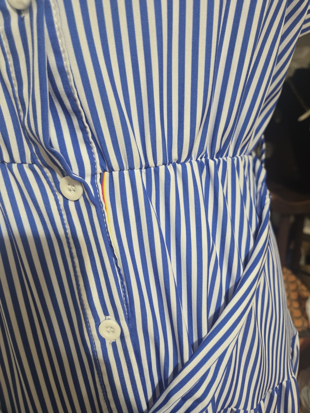 NWOT Striped Blue & White Tie-Waist Maxi Dress - Picture 7 of 9